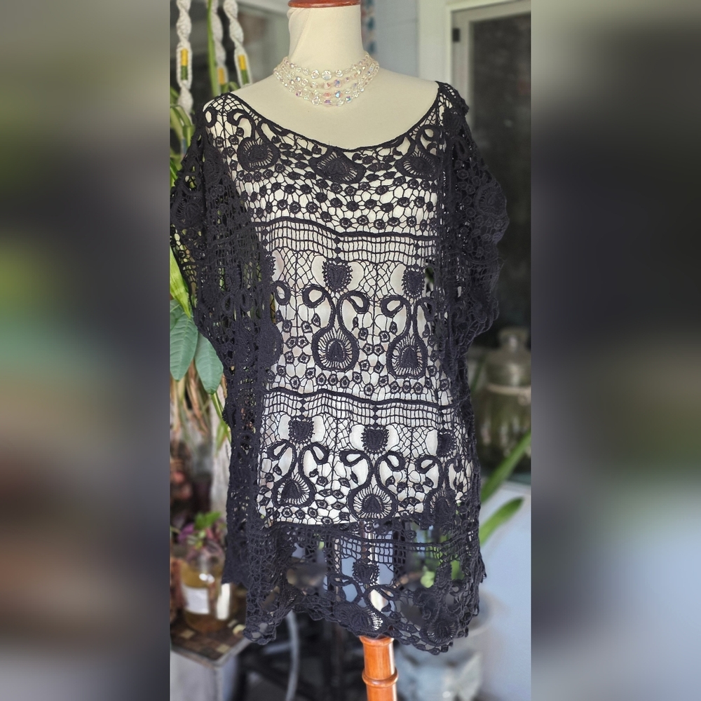 Elegant Black Lace Swimsuit Cover Up